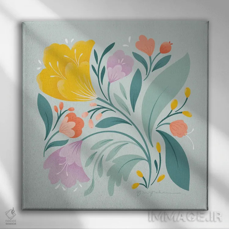 تابلو "مطالعه گل II" اثر گیا گراهام - نمای روبهرو روی دیوار
