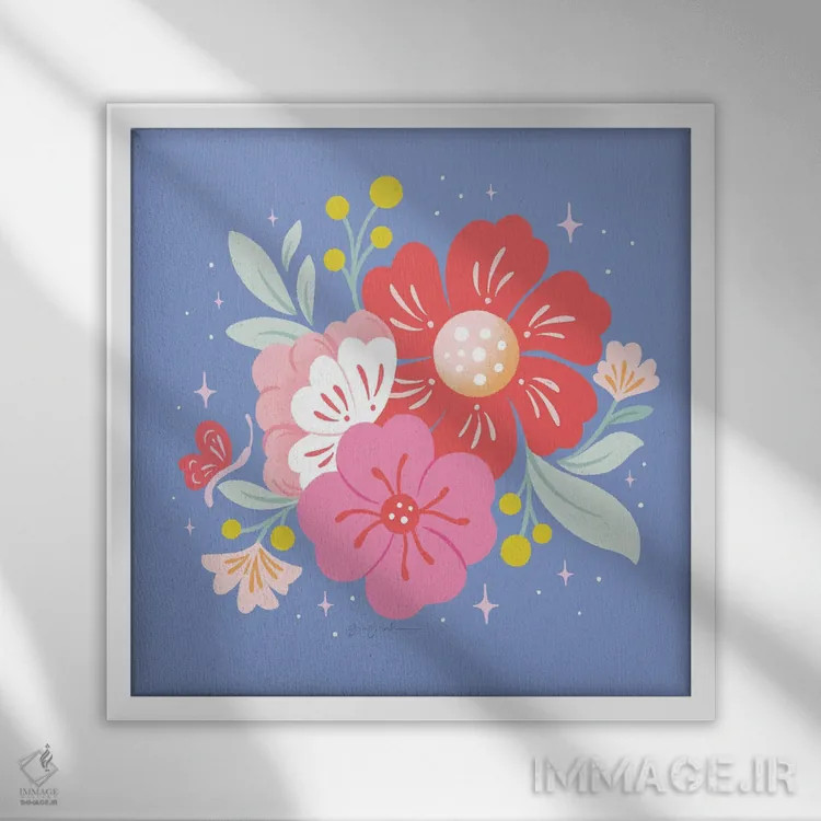 تابلو "دسته گل I" اثر گیا گراهام - نمای قابدار سفید