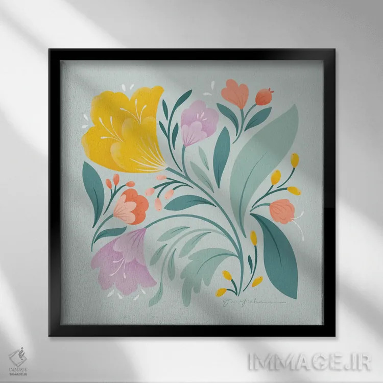 تابلو "مطالعه گل II" اثر گیا گراهام - نمای قابدار مشکی