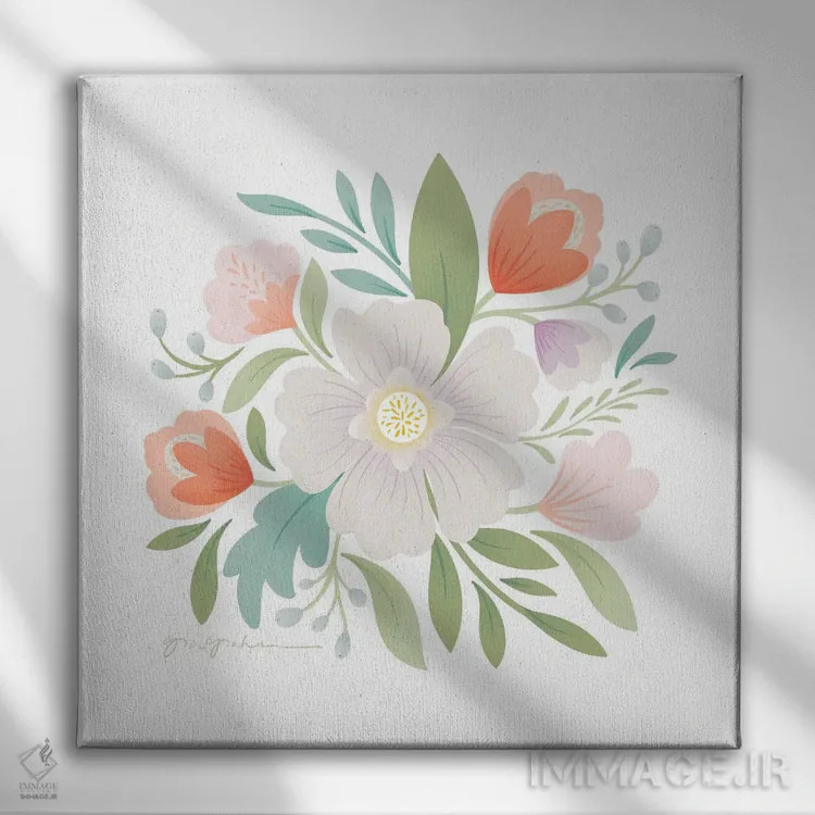 تابلو دستهگل شیرین I اثر گیا گراهام - نمای روبهرو روی دیوار