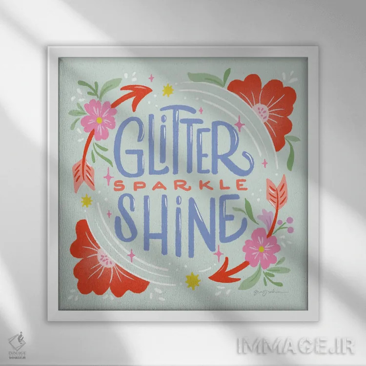 تابلو "درخشش و برق زدن I" اثر گیا گراهام - نمای قابدار سفید