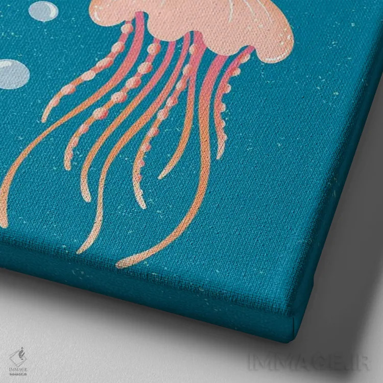 تابلو زیر دریا IV اثر گیا گراهام - نمای نزدیک بافت بوم