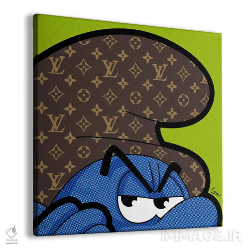 تابلو اسمورف بیلبوردی اثر گرگوار "لئون" گیمن (هنرمند پاپآرت فرانسوی) - نمای پرسپکتیو محصول