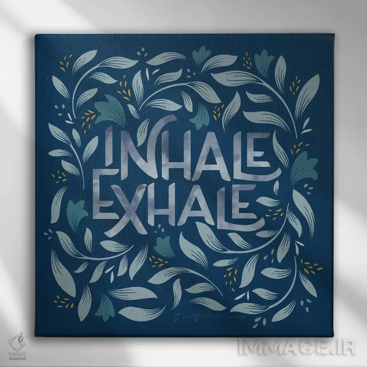 تابلو کلمات آرام II (تیره) اثر گیا گراهام - نمای روبهرو روی دیوار