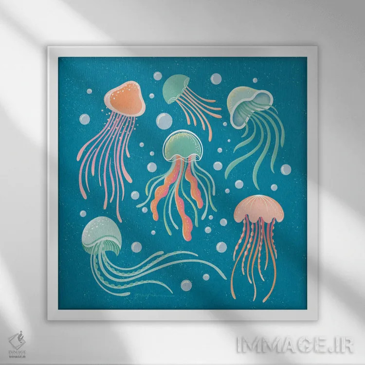 تابلو زیر دریا IV اثر گیا گراهام - نمای قابدار سفید