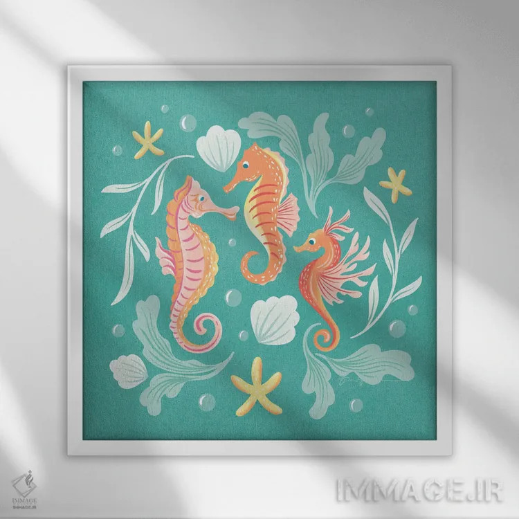 تابلو زیر دریا V اثر گیا گراهام - نمای قابدار سفید