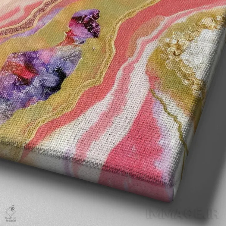 تابلو راز اثر گوگا استودیو (استودیوی هنری) - نمای نزدیک بافت بوم