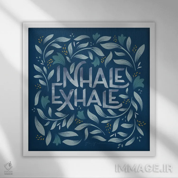 تابلو کلمات آرام II (تیره) اثر گیا گراهام - نمای قابدار سفید