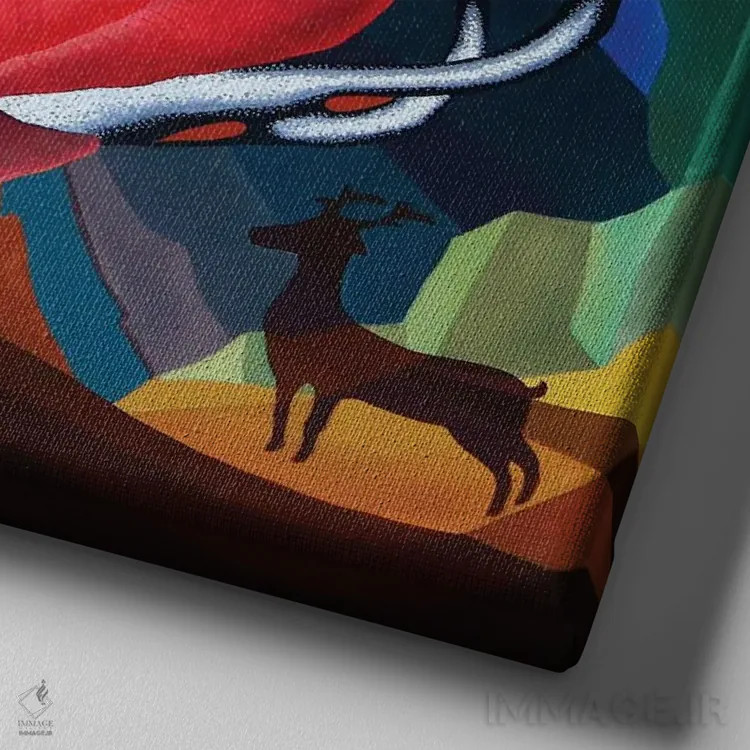 تابلو یک شکوفه یک جهان II اثر گوئیگن ژا - نمای نزدیک بافت بوم