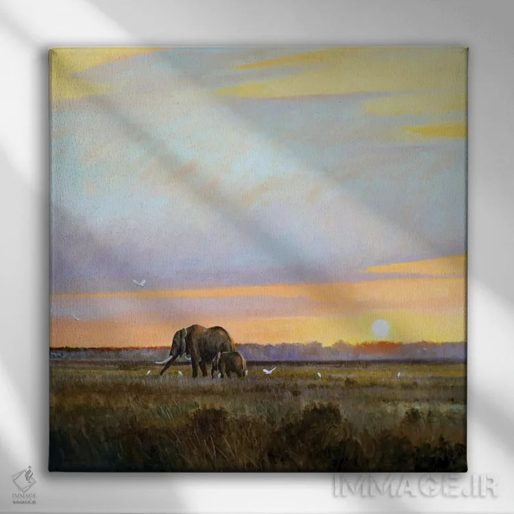 تابلو آرام اثر گرانت هکینگ - نمای روبهرو روی دیوار