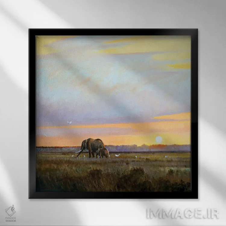 تابلو آرام اثر گرانت هکینگ - نمای قابدار مشکی