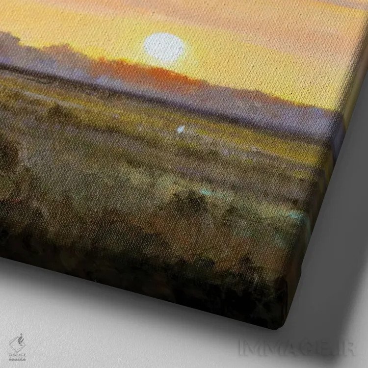تابلو آرام اثر گرانت هکینگ - نمای نزدیک بافت بوم