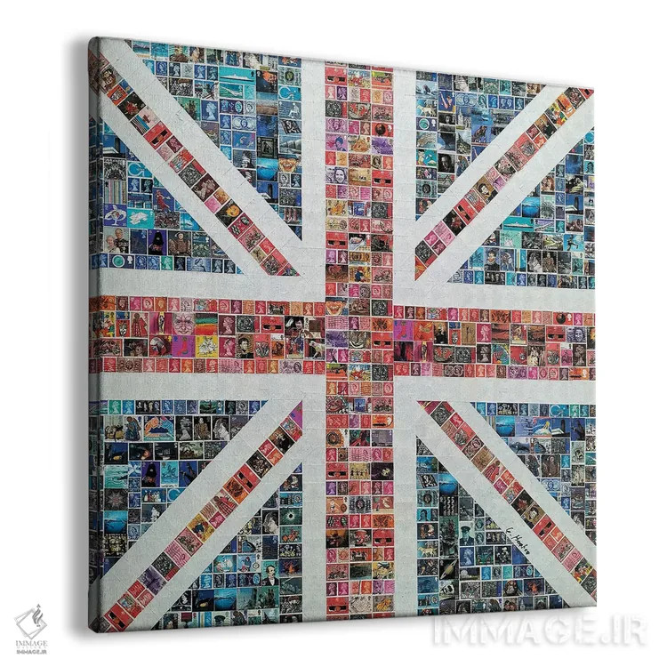 تابلو پرچم اتحاد مربعی اثر گری هاگبن - نمای پرسپکتیو محصول