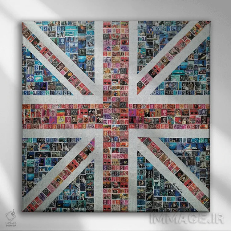 تابلو پرچم اتحاد مربعی اثر گری هاگبن - نمای روبهرو روی دیوار