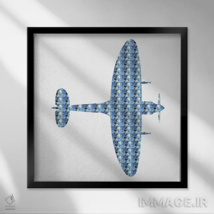 تابلو اسپیتفایر (جنگنده) اثر گری هاگبن - نمای قابدار مشکی