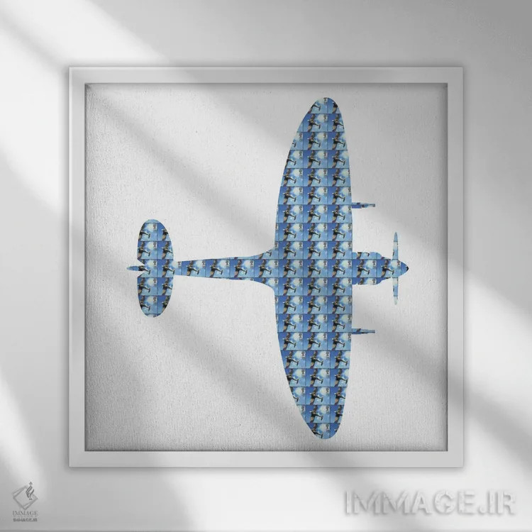 تابلو اسپیتفایر (جنگنده) اثر گری هاگبن - نمای قابدار سفید