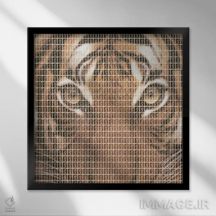 تابلو ببر اثر گری هاگبن - نمای قابدار مشکی