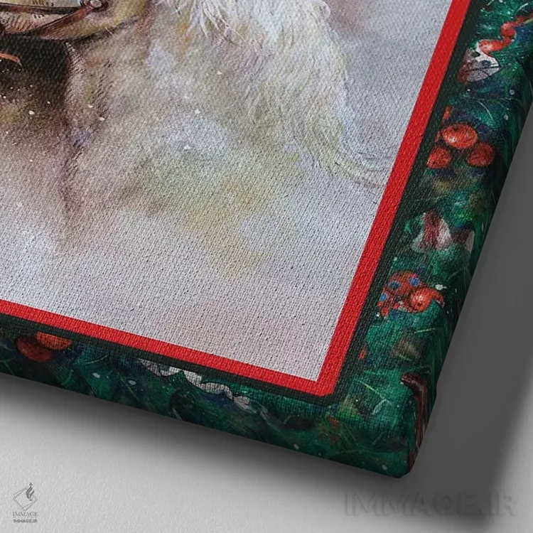 تابلو آرس و عشقه (گیاه کریسمسی) اثر جوردانو استودیو (استودیوی هنری) - نمای نزدیک بافت بوم