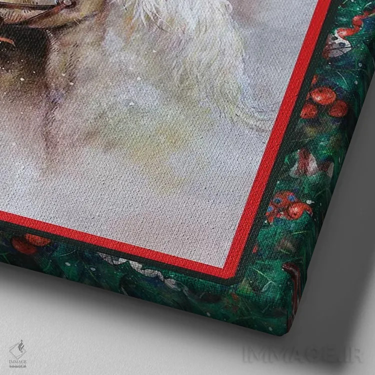 تابلو آرس و عشقه (گیاه کریسمسی) اثر جوردانو استودیو (استودیوی هنری) - نمای نزدیک بافت بوم