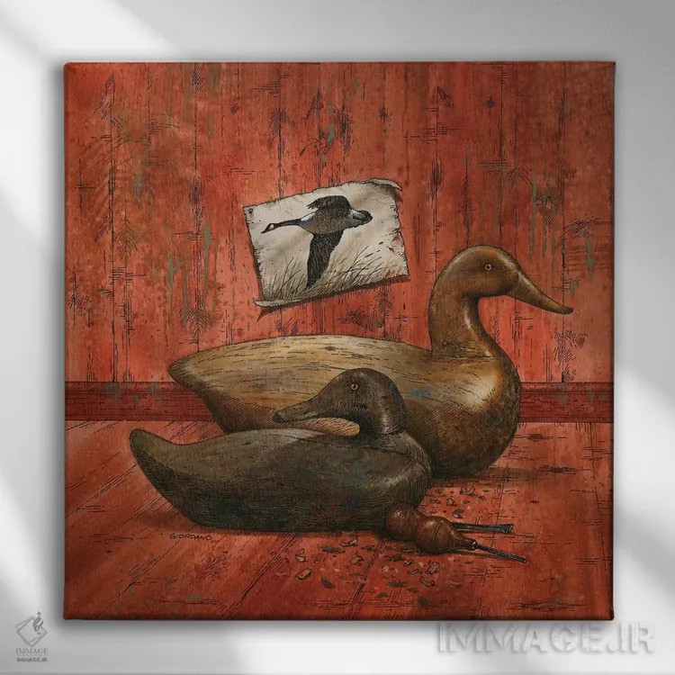 تابلو دستهای از دامهای شکار اثر جوردانو استودیو (استودیوی هنری) - نمای روبهرو روی دیوار