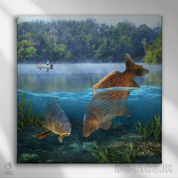 تابلو ماهیان کفزی گلآلود (گونه ماهی/طعمه) اثر جوردانو استودیو (استودیوی هنری) - نمای روبهرو روی دیوار