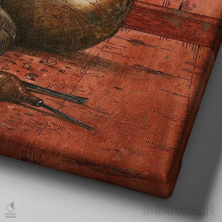 تابلو دستهای از دامهای شکار اثر جوردانو استودیو (استودیوی هنری) - نمای نزدیک بافت بوم