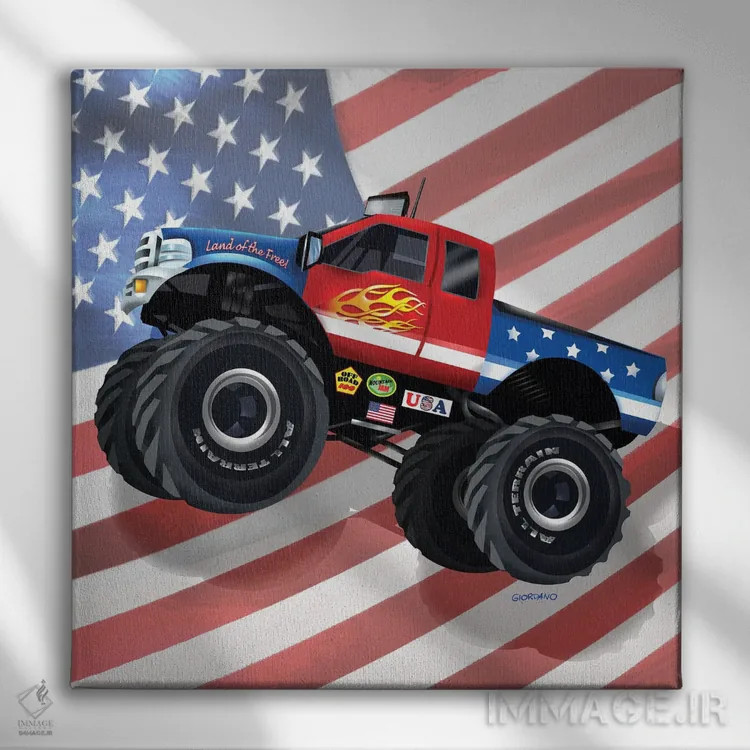 تابلو رانندگان کامیون آمریکایی III اثر جوردانو استودیو (استودیوی هنری) - نمای روبهرو روی دیوار