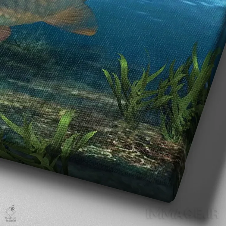 تابلو ماهیان کفزی گلآلود (گونه ماهی/طعمه) اثر جوردانو استودیو (استودیوی هنری) - نمای نزدیک بافت بوم