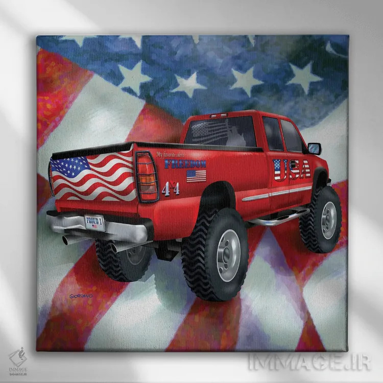 تابلو رانندگان کامیون آمریکایی II اثر جوردانو استودیو (استودیوی هنری) - نمای روبهرو روی دیوار