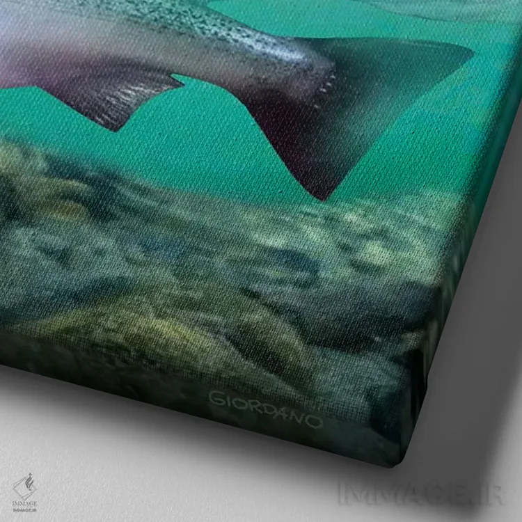 تابلو شاهان رودخانه اثر جوردانو استودیو (استودیوی هنری) - نمای نزدیک بافت بوم