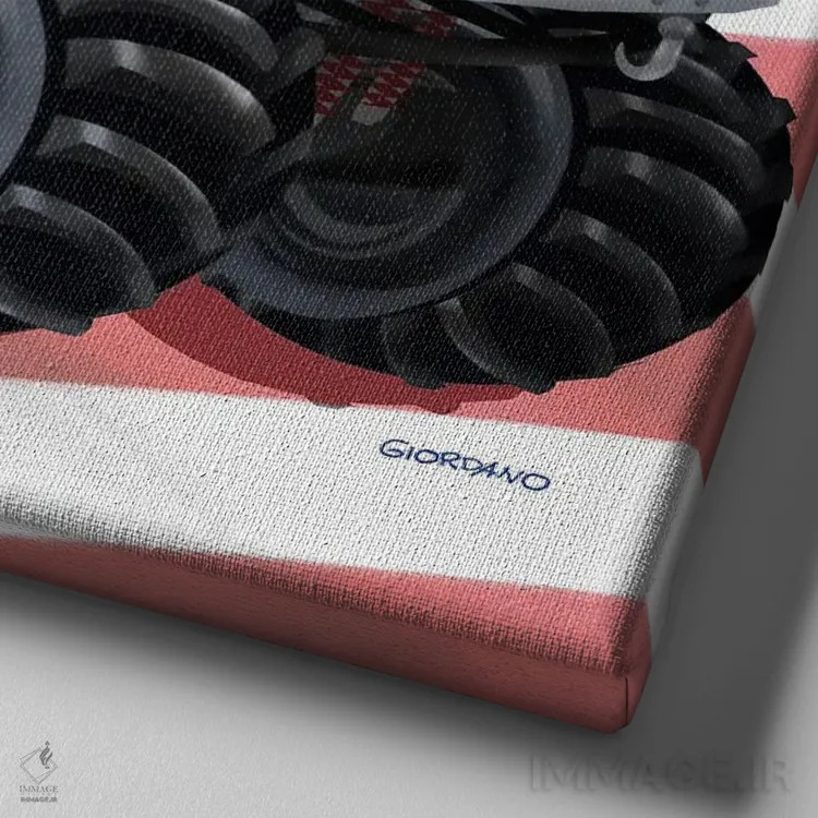 تابلو رانندگان کامیون آمریکایی I اثر جوردانو استودیو (استودیوی هنری) - نمای نزدیک بافت بوم