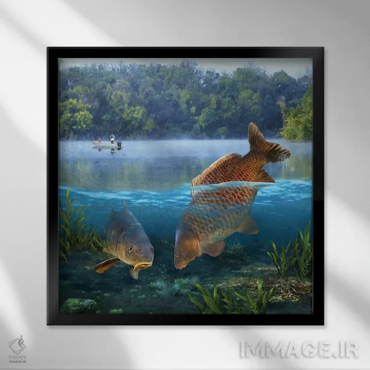 تابلو ماهیان کفزی گلآلود (گونه ماهی/طعمه) اثر جوردانو استودیو (استودیوی هنری) - نمای قابدار مشکی