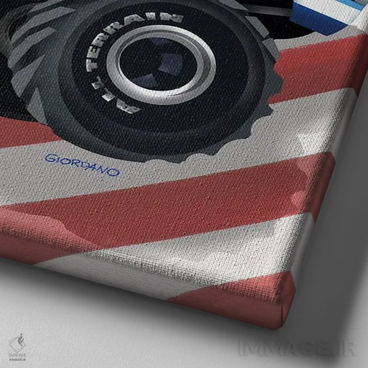 تابلو رانندگان کامیون آمریکایی III اثر جوردانو استودیو (استودیوی هنری) - نمای نزدیک بافت بوم