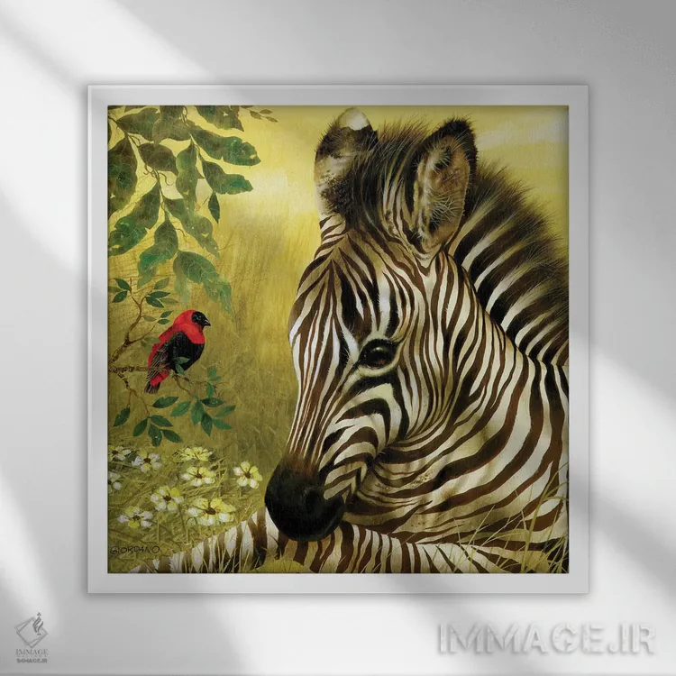 تابلو زی جوان (حرف اول نام یا نماد) اثر جوردانو استودیو (استودیوی هنری) - نمای قابدار سفید