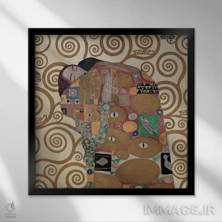 تابلو تحقق، مربع اثر گوستاو کلیمت - نمای قابدار مشکی