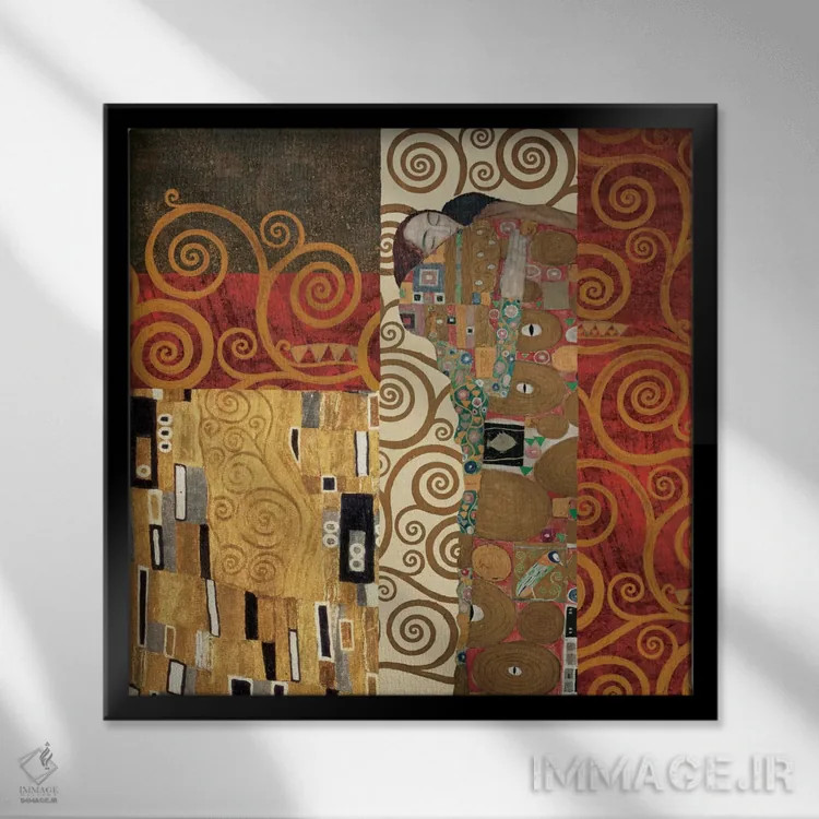 تابلو جزئیات کلیمت اثر گوستاو کلیمت - نمای قابدار مشکی