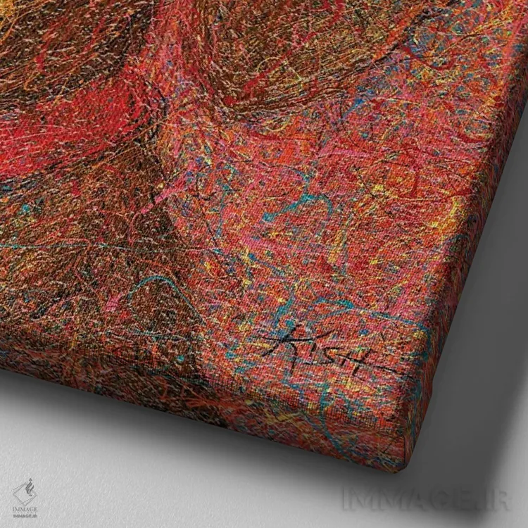 تابلو داشهاند قطرهای (به سبک Drip Art) اثر گرچن کیش سرانو - نمای نزدیک بافت بوم