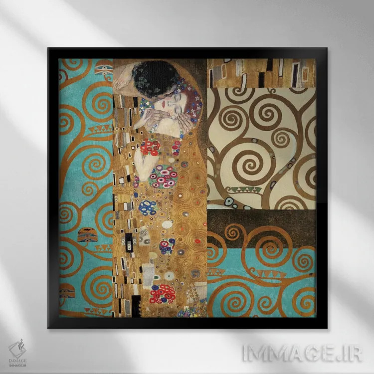تابلو ۱۵۰ سالگرد کلیمت IV اثر گوستاو کلیمت - نمای قابدار مشکی