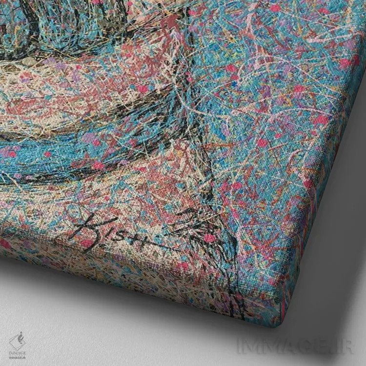 تابلو پاگ قطرهای (به سبک Drip Art) اثر گرچن کیش سرانو - نمای نزدیک بافت بوم