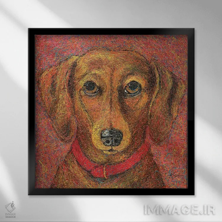 تابلو داشهاند قطرهای (به سبک Drip Art) اثر گرچن کیش سرانو - نمای قابدار مشکی