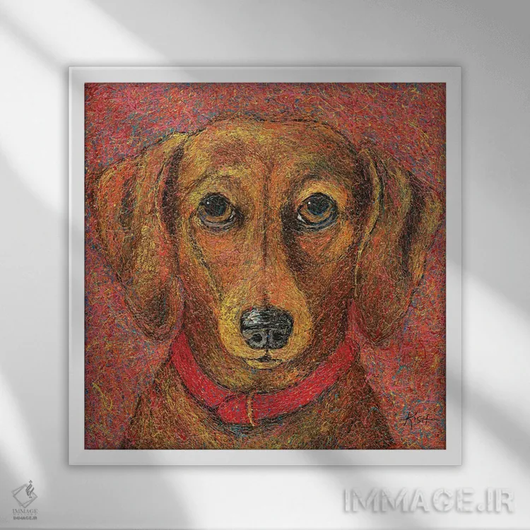 تابلو داشهاند قطرهای (به سبک Drip Art) اثر گرچن کیش سرانو - نمای قابدار سفید