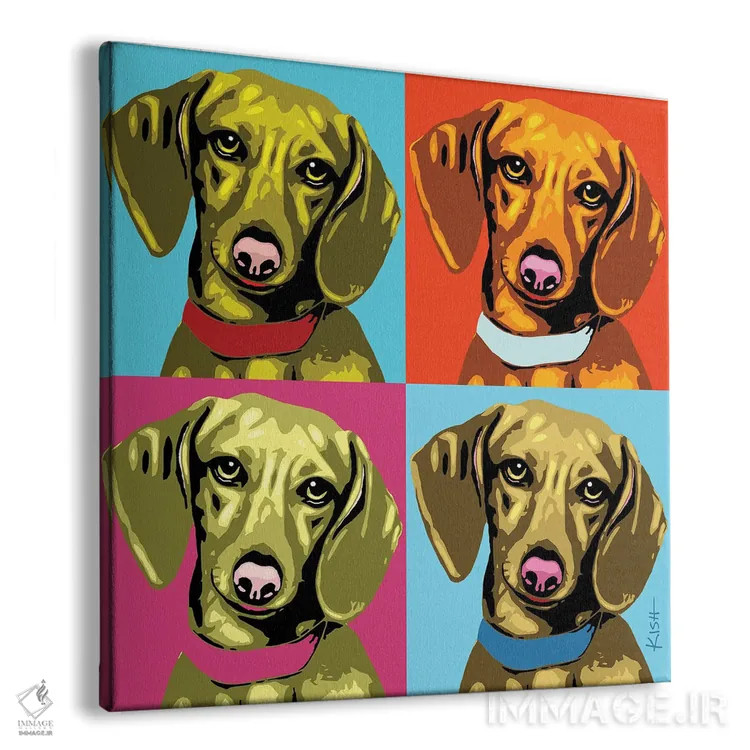 تابلو چهار داشهاند ووفهول (بازی با وارهول و صدای سگ) اثر گرچن کیش سرانو - نمای پرسپکتیو محصول