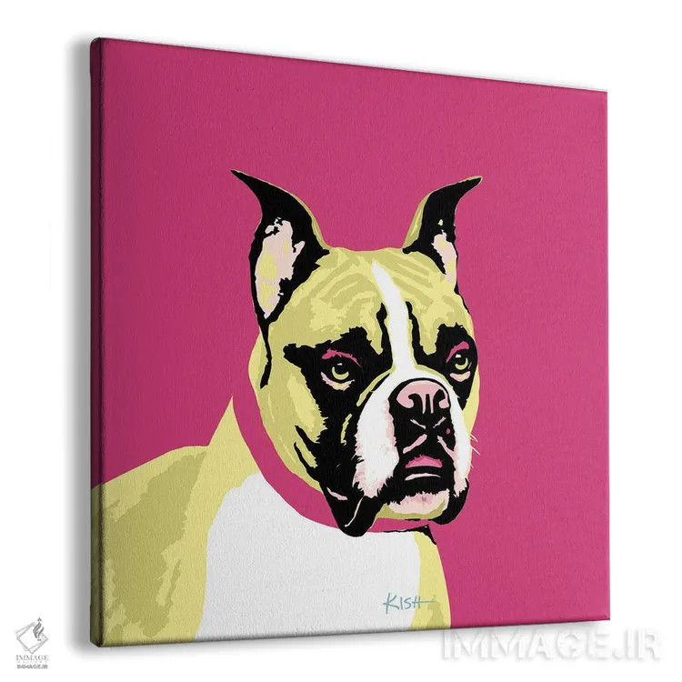 تابلو باکسر صورتی ووفهول (بازی با وارهول) اثر گرچن کیش سرانو - نمای پرسپکتیو محصول