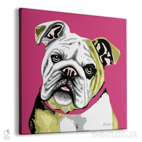 تابلو بولداگ صورتی ووفهول (بازی با وارهول) اثر گرچن کیش سرانو - نمای پرسپکتیو محصول