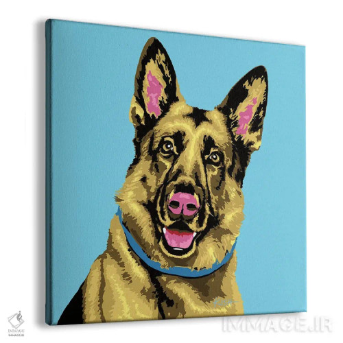 تابلو ژرمن شپرد آبی ووفهول اثر گرچن کیش سرانو - نمای پرسپکتیو محصول