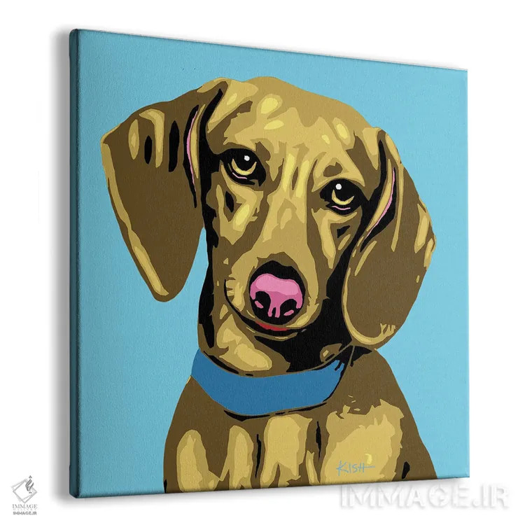 تابلو داشهوند آبی ووفهول اثر گرچن کیش سرانو - نمای پرسپکتیو محصول