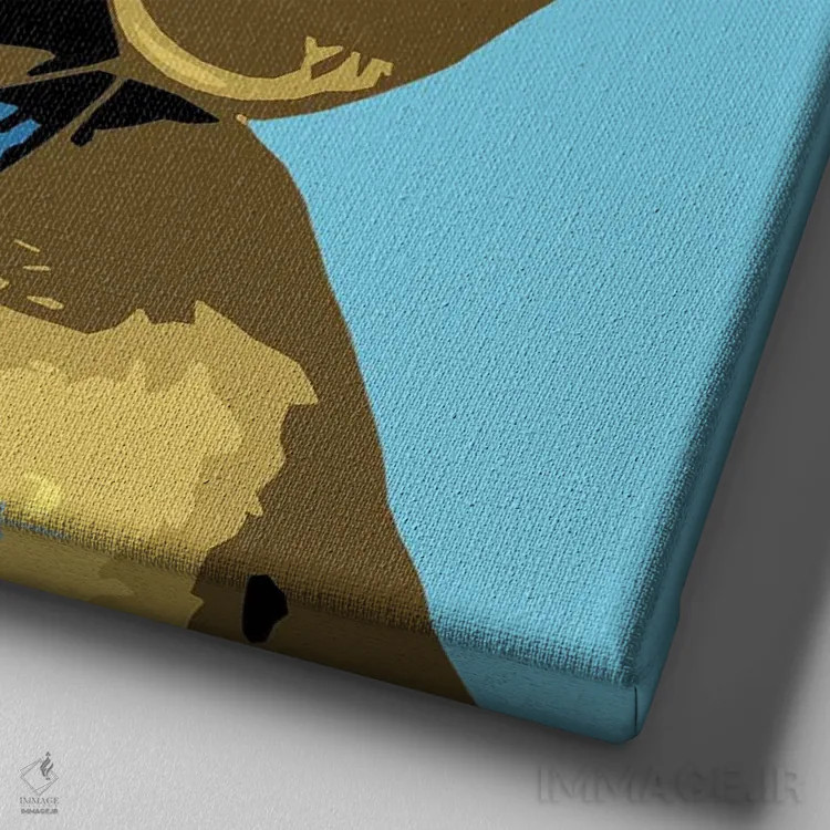 تابلو داشهوند آبی ووفهول اثر گرچن کیش سرانو - نمای نزدیک بافت بوم