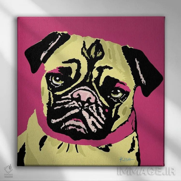 تابلو پاگ صورتی ووفهول اثر گرچن کیش سرانو - نمای روبهرو روی دیوار