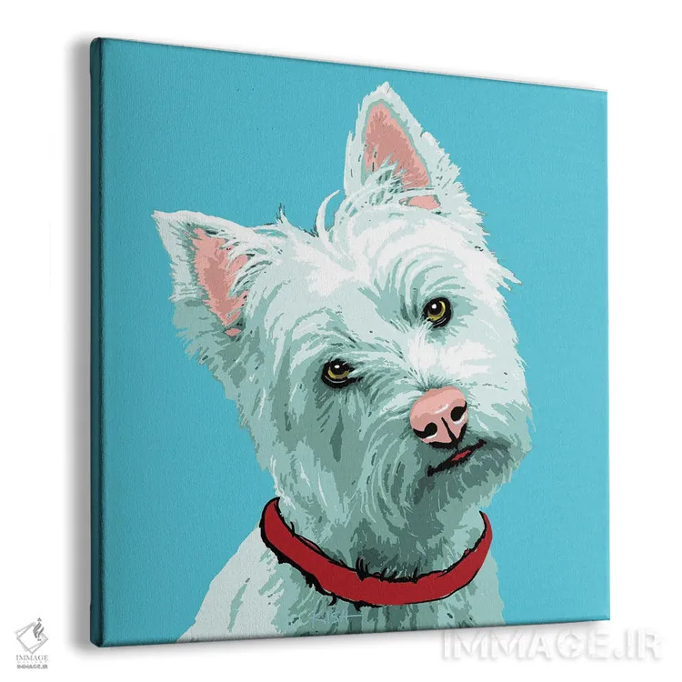 تابلو وِستی آبی مایل به سبز ووفهول اثر گرچن کیش سرانو - نمای پرسپکتیو محصول