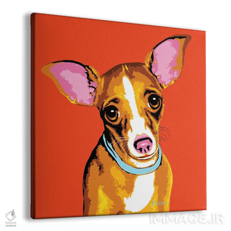 تابلو چیواوا نارنجی ووفهول اثر گرچن کیش سرانو - نمای پرسپکتیو محصول